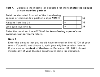 Form T1032 Joint Election to Split Pension Income - Large Print - Canada, Page 14