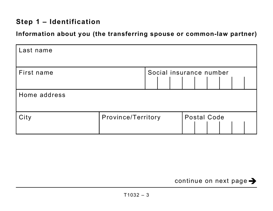 Form T1032 Joint Election to Split Pension Income - Large Print - Canada, Page 3