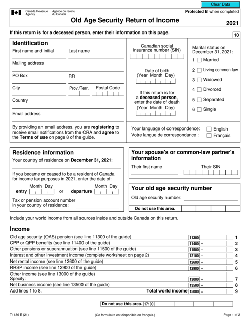 Form T1136 2021 Printable Pdf