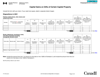 Form T1170 Capital Gains on Gifts of Certain Capital Property - Canada, Page 2