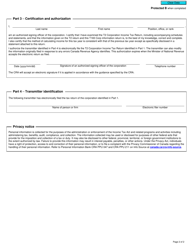 Form T183 CORP Information Return for Corporations Filing Electronically - Canada, Page 2