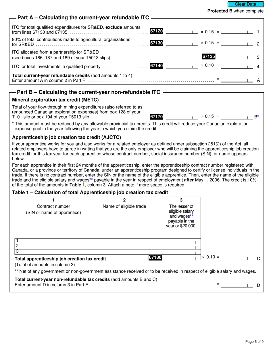 Form T2038(IND) Investment Tax Credit (Individuals) - Canada, Page 5