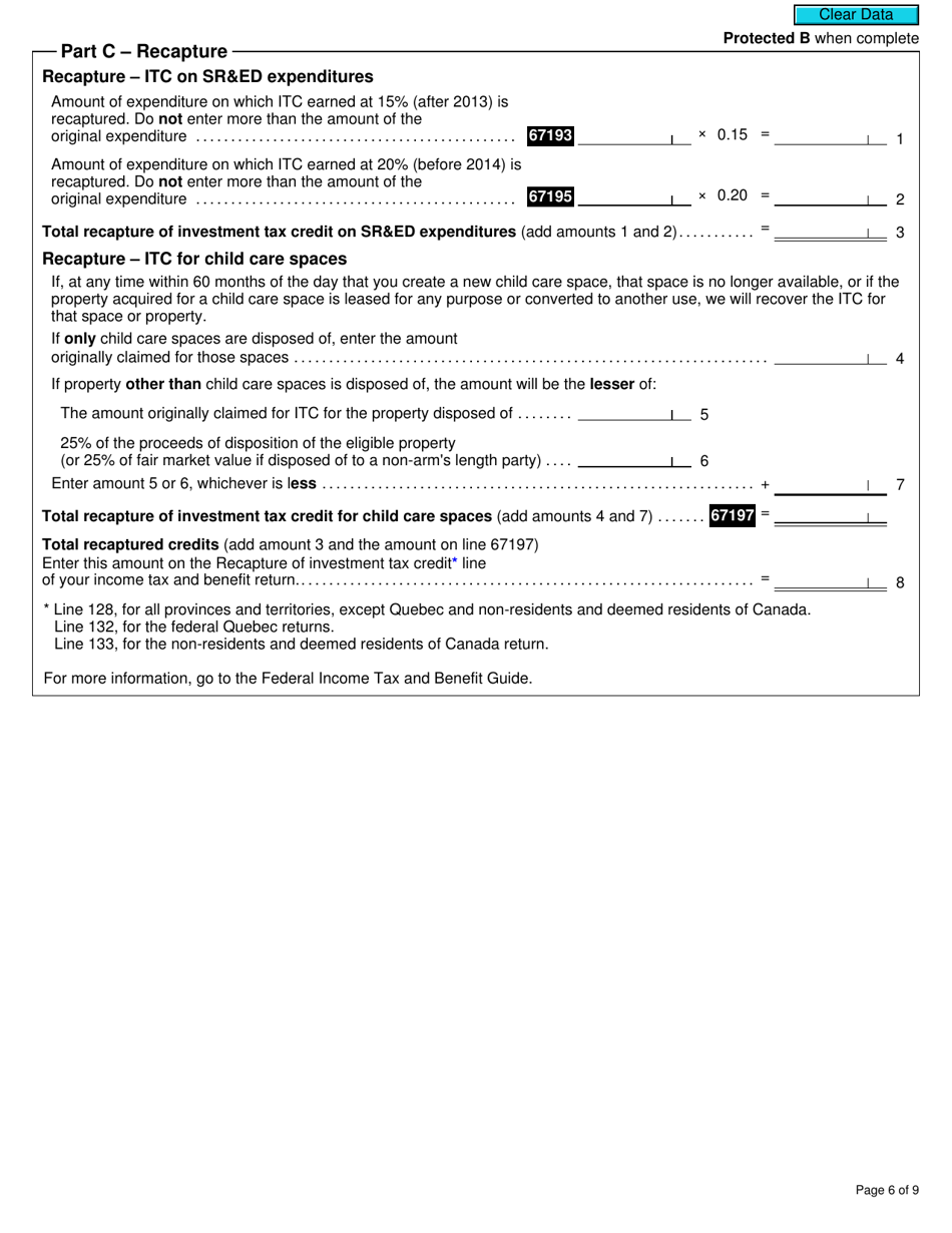 Form T2038(IND) Investment Tax Credit (Individuals) - Canada, Page 6