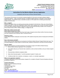 The Marine Atlantic Bursary Application Form - Prince Edward Island, Canada, Page 3