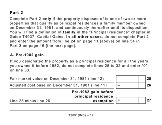 Form T2091IND Designation of a Property as a Principal Residence by an Individual (Other Than a Personal Trust) - Large Print - Canada, Page 12