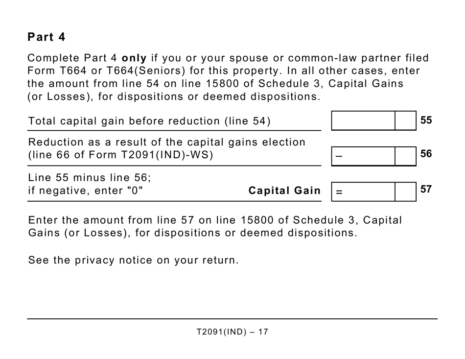 Form T2091IND Designation of a Property as a Principal Residence by an Individual (Other Than a Personal Trust) - Large Print - Canada, Page 17