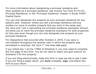 Form T2091IND Designation of a Property as a Principal Residence by an Individual (Other Than a Personal Trust) - Large Print - Canada, Page 2