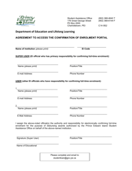 &quot;Agreement to Access the Confirmation of Enrolment Portal&quot; - Prince Edward Island, Canada