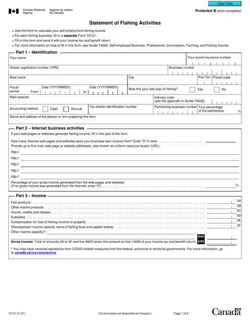 Form T2121  Printable Pdf