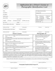 Form DPC-2630 Application for a Driver's License or Photographic Identification Card - Prince Edward Island, Canada (English/French)