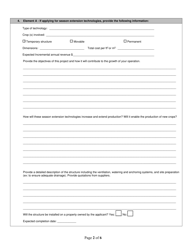 Fruit and Vegetable Industry Development Program Application Form - New Brunswick, Canada, Page 2