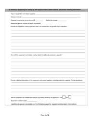 Fruit and Vegetable Industry Development Program Application Form - New Brunswick, Canada, Page 4