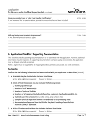 Application for Licences Under the Meat Inspection Act - Nova Scotia, Canada, Page 5