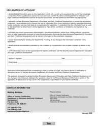 Form A Teacher's Certificate Application Form for New Brunswick Graduates - New Brunswick, Canada, Page 4