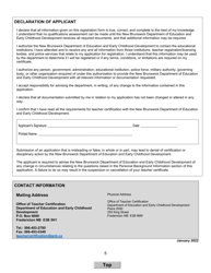 Form D Interim Teacher's Certificate Application Form for United States Candidates - New Brunswick, Canada, Page 5