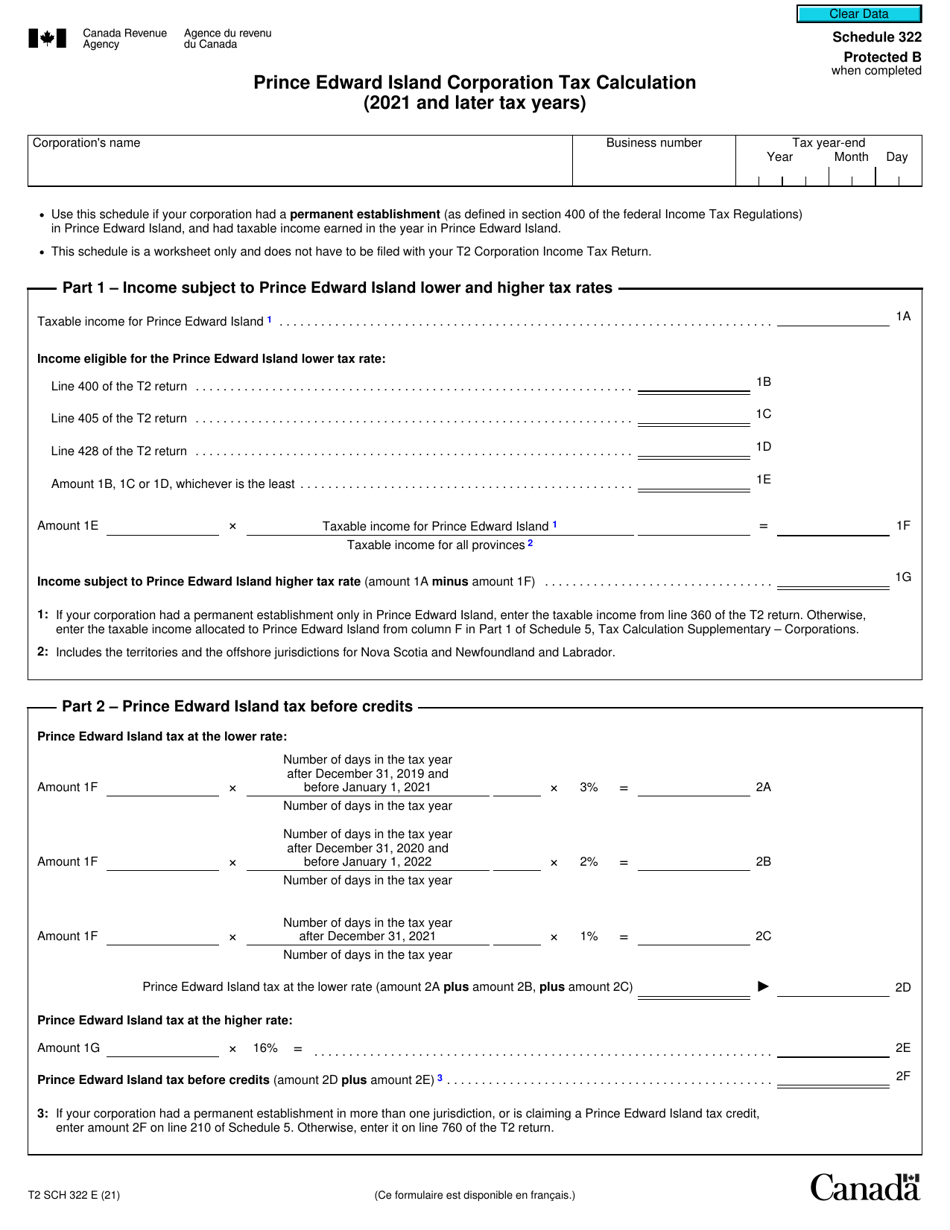 Form T2 Schedule 322 - Fill Out, Sign Online and Download Fillable PDF ...