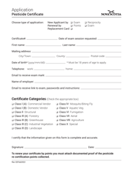 Pesticide Certificate Application - Nova Scotia, Canada, Page 3