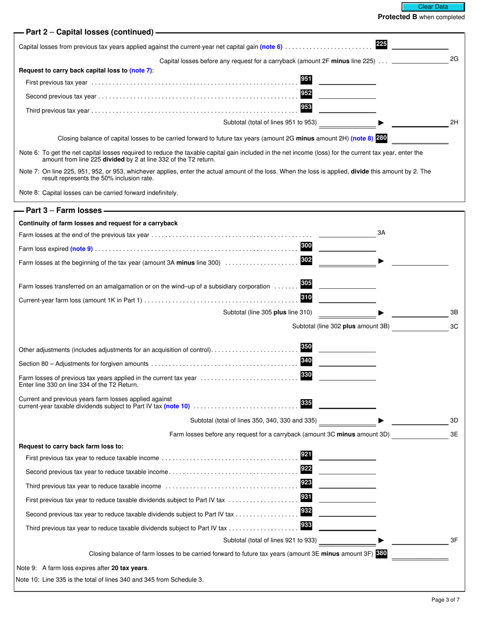 Form T2 Schedule 4 Corporation Loss Continuity and Application (2021 and Later Tax Years) - Canada, Page 3