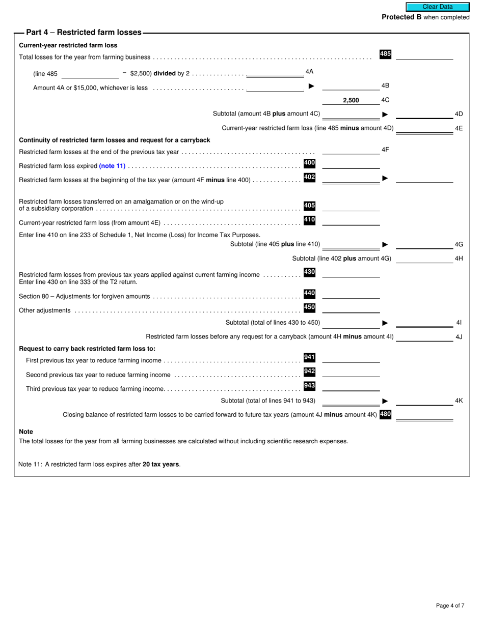 Form T2 Schedule 4 Corporation Loss Continuity and Application (2021 and Later Tax Years) - Canada, Page 4