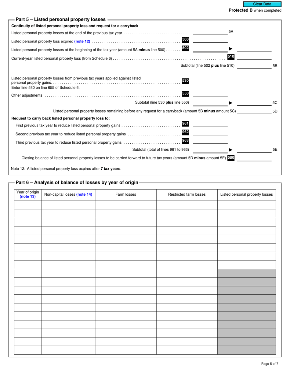 Form T2 Schedule 4 Corporation Loss Continuity and Application (2021 and Later Tax Years) - Canada, Page 5