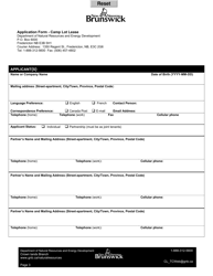 Camp Lot Lease Application - New Brunswick, Canada, Page 3