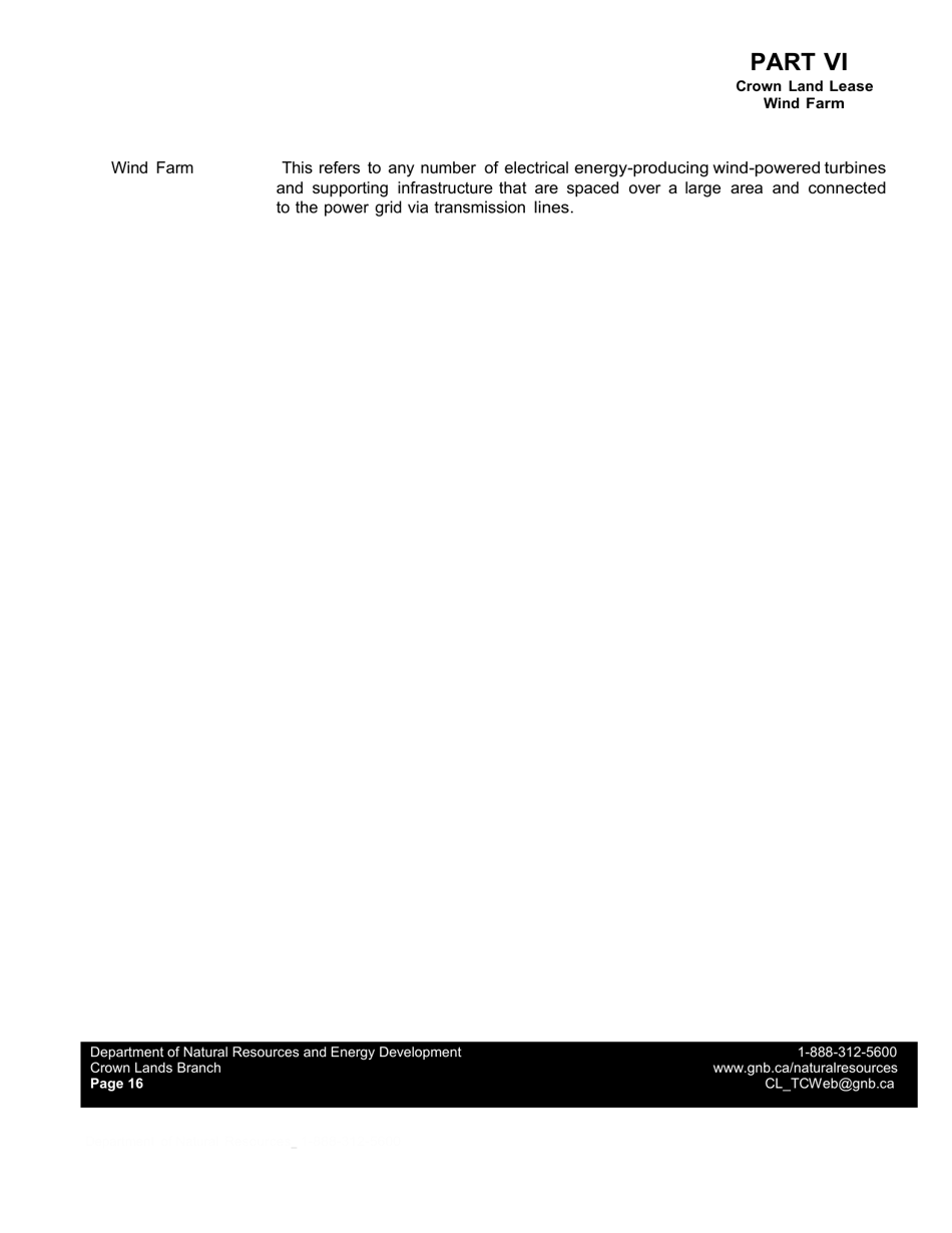 Application Form - Wind Farm Lease - New Brunswick, Canada, Page 18