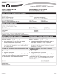 Form NWT9288 Salary Re-evaluation Request Form - Northwest Territories, Canada (English/French)