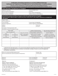Form NWT9245 Application for an Interim Junior Kindergarten Specialty Teaching Certificate - Northwest Territories, Canada, Page 5
