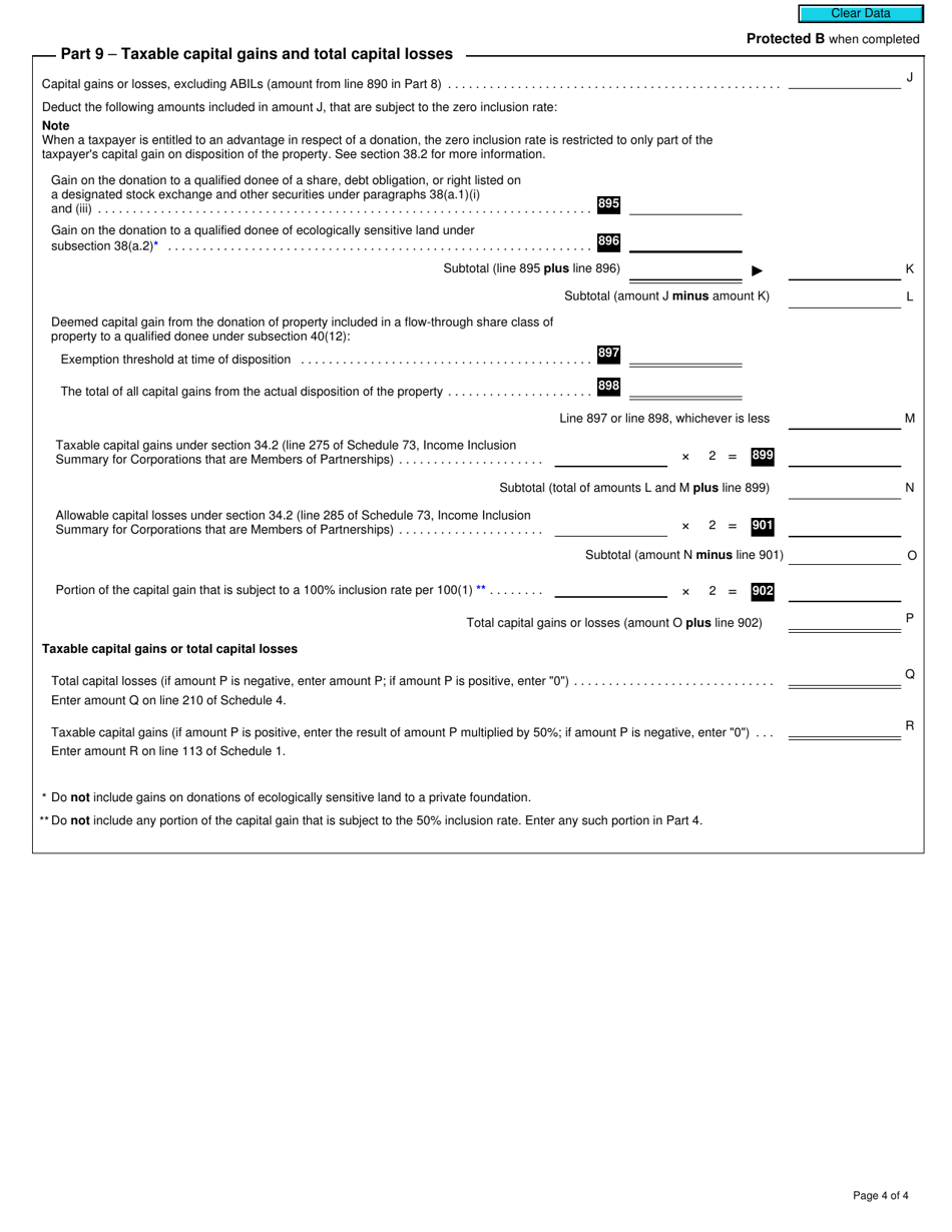 Form T2 Schedule 6 Summary of Dispositions of Capital Property (2011 and Later Tax Years) - Canada, Page 4