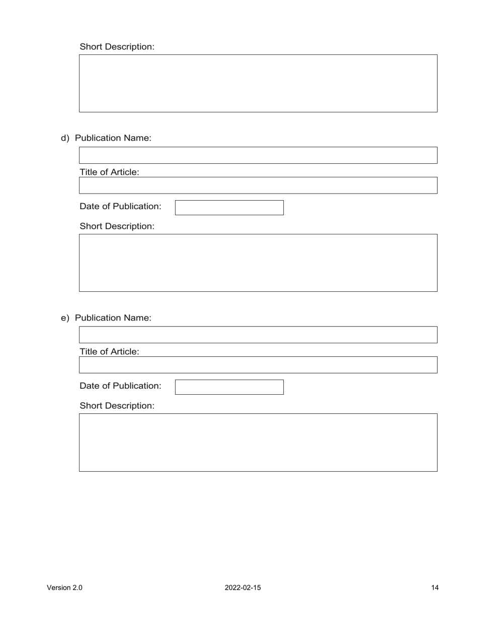 Judicial Candidate Application Form - Nova Scotia, Canada, Page 14