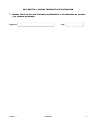 Judicial Candidate Application Form - Nova Scotia, Canada, Page 21
