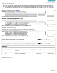 Form T3A Request for Loss Carryback by a Trust - Canada, Page 2