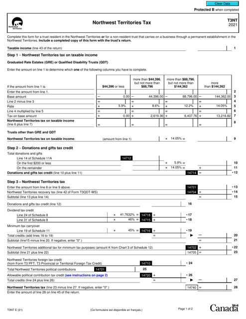 Form T3NT 2021 Printable Pdf