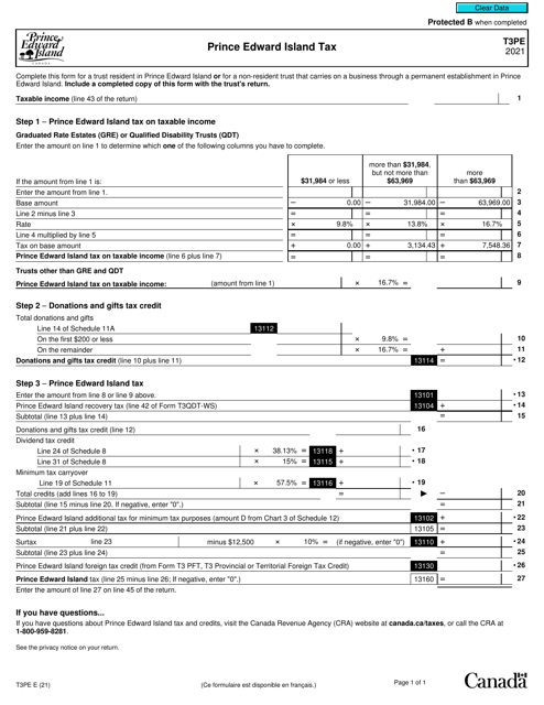 Form T3PE 2021 Printable Pdf