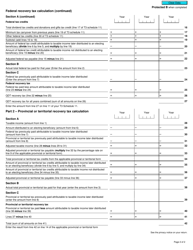 Form T3QDT-WS Recovery Tax Worksheet - Canada, Page 2
