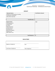 Children Youth and Resiliency Contribution Program Application - Northwest Territories, Canada, Page 2