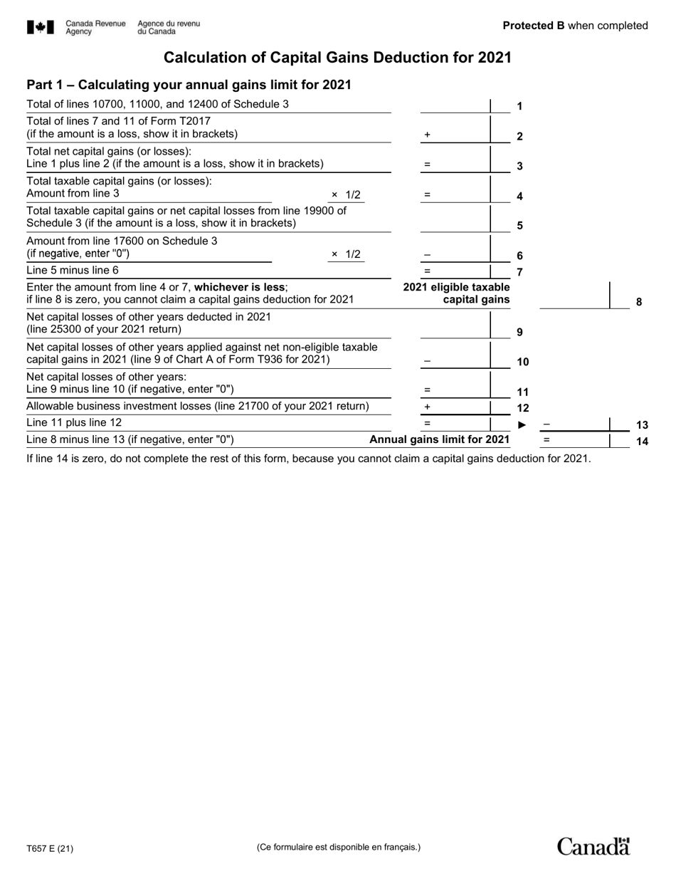 Form T657 Calculation of Capital Gains Deduction - Canada, Page 3