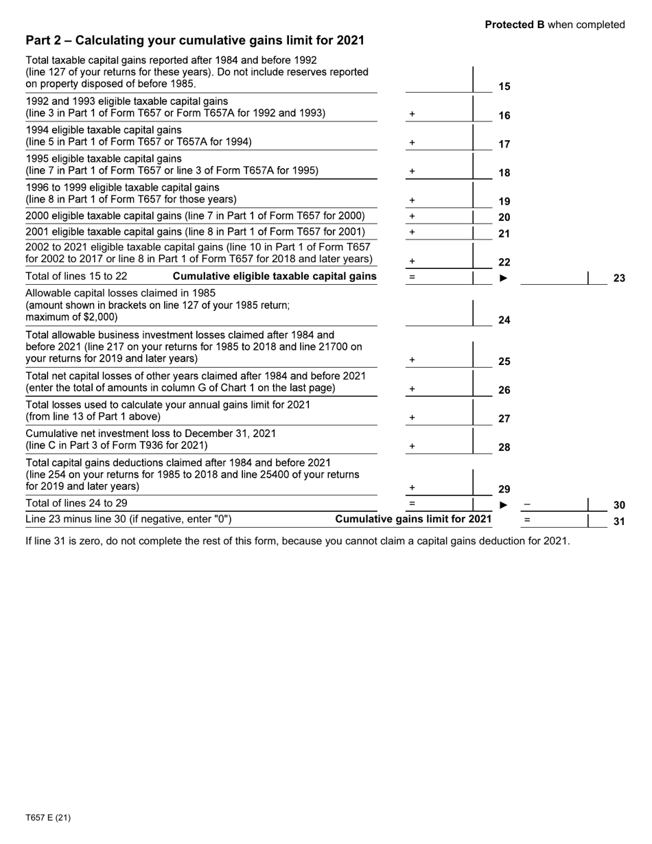 Form T657 Calculation of Capital Gains Deduction - Canada, Page 4