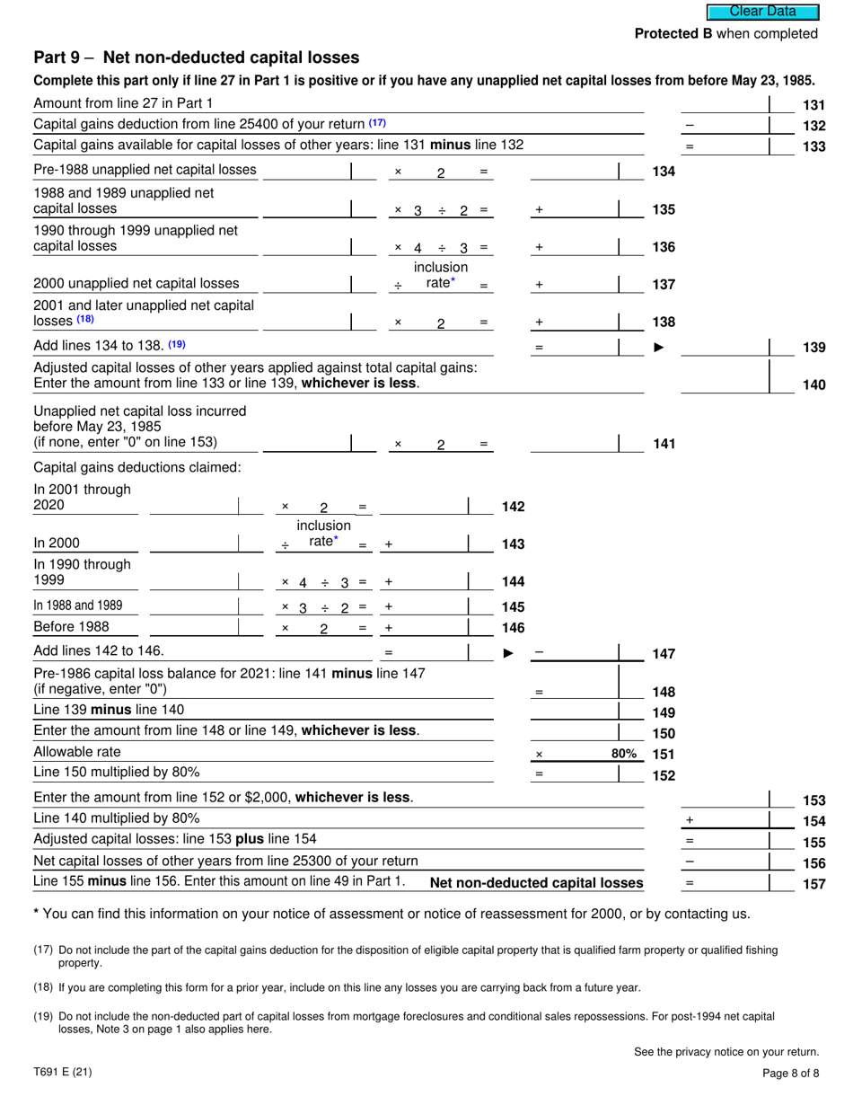 Form T691 Download Fillable PDF or Fill Online Alternative Minimum Tax ...