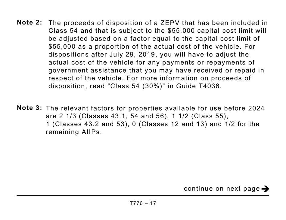 Form T776 Statement of Real Estate Rentals - Large Print - Canada, Page 17