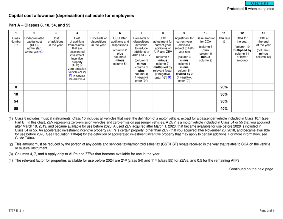 Form T777 Statement of Employment Expenses - Canada, Page 3