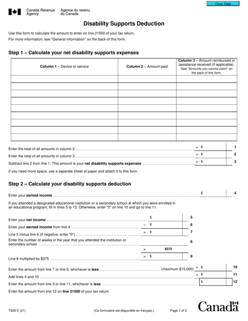 Form T929  Printable Pdf