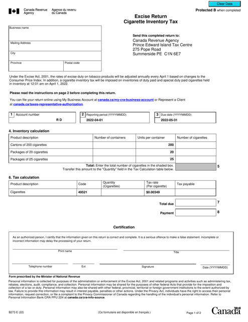 Form B273 2022 Printable Pdf
