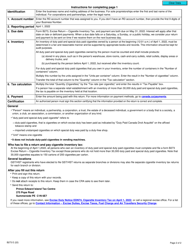 Form B273 Excise Return - Cigarette Inventory Tax - Canada, Page 2