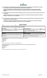 Application for Vapour Shop Licence - New Brunswick, Canada (English/French), Page 2