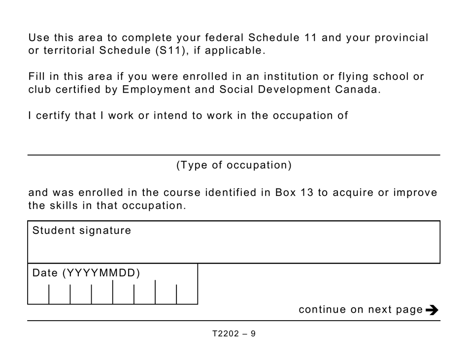 Form T2202 Fill Out Sign Online And Download Printable Pdf Canada Templateroller 8654