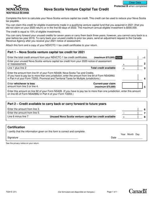 Form T224 2021 Printable Pdf