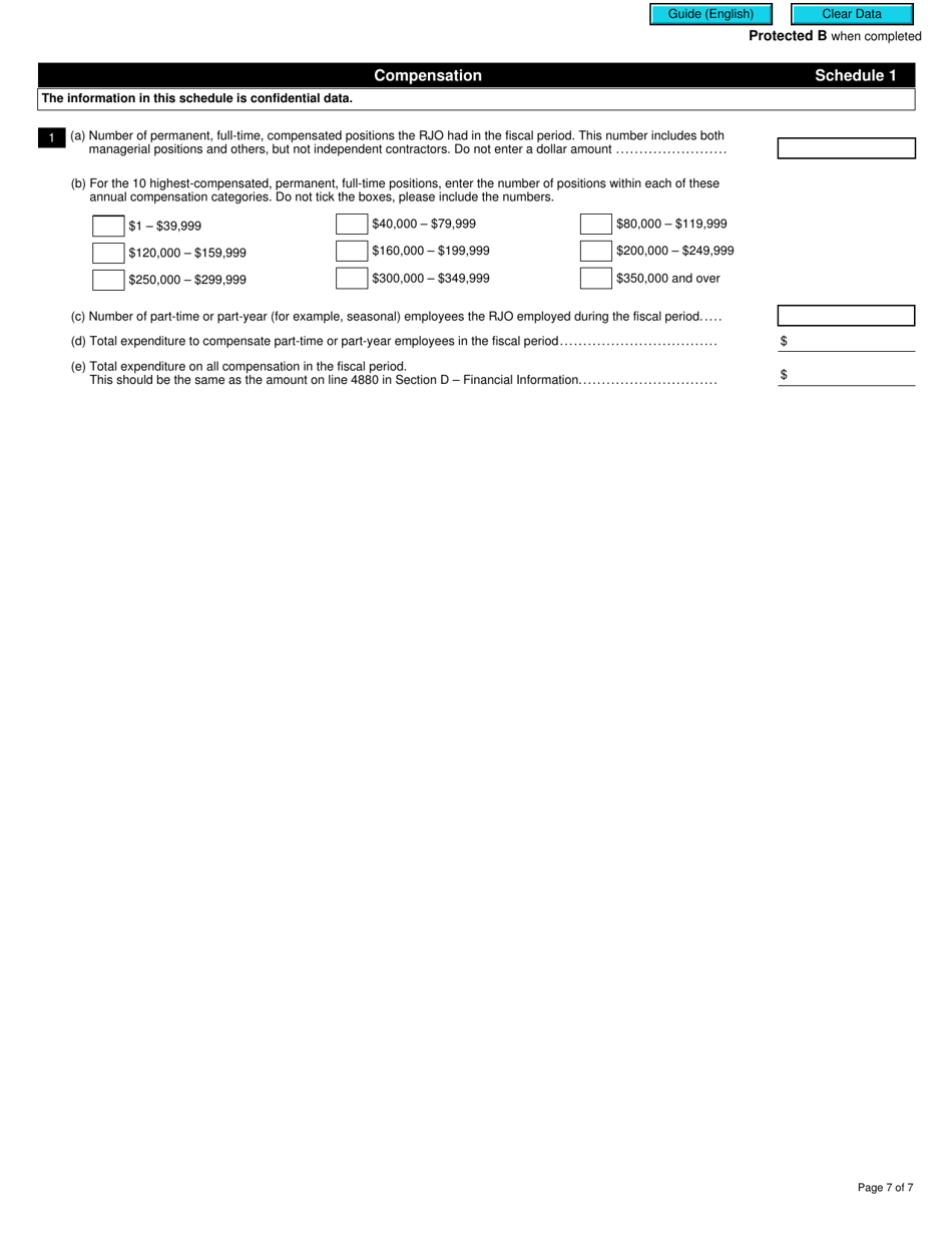 Form T1000-1 Registered Journalism Organization Information Return - Canada, Page 7