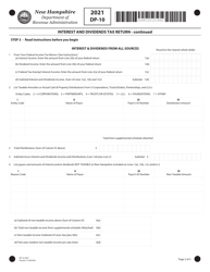 Form DP-10 Interest and Dividends Tax Return - New Hampshire, Page 2