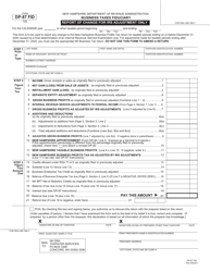 Document preview: Form DP-87 FID Business Taxes Fiduciary Report of Change for IRS Adjustment Only - New Hampshire